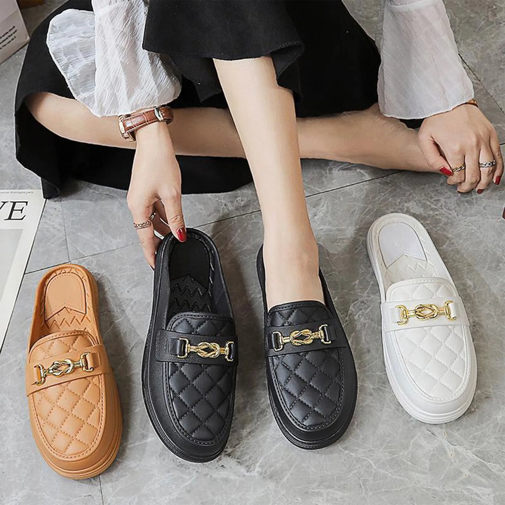 Summer New Style Women's Soft Bottom Anti-slip Versatile Outer Wear Beach Flat Bottom Lazy Person One Step Casual Half Slippers Oasis Select
