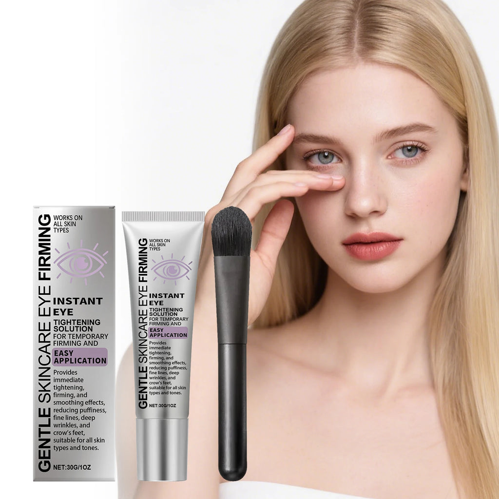 Instant Tighten Eye Cream with Brush Anti Puffiness Dark Circles Moisturizing Reduce Fine Lines Wrinkles Nourishing Massage Oasis Select