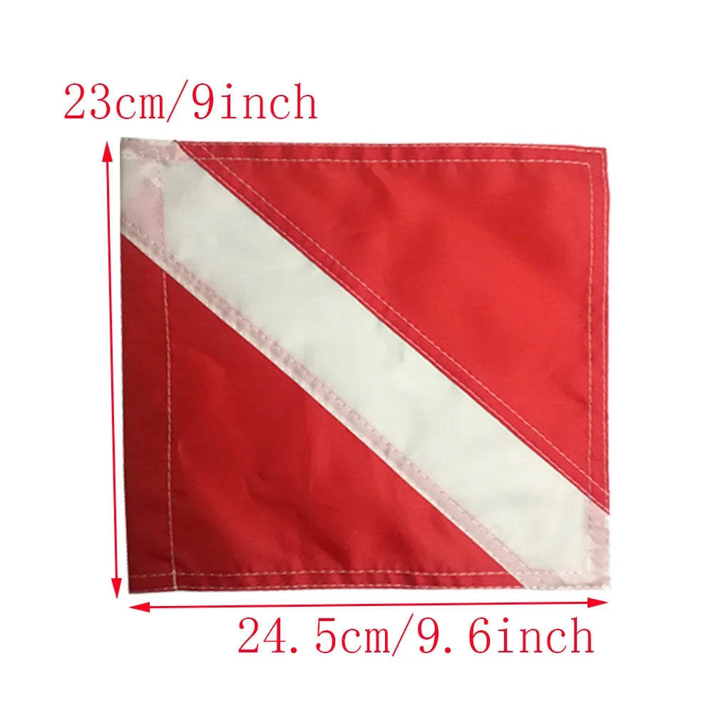 9.6" x 9" Scuba Diving Flag Spearfishing Nylon Float Inflatable Buoy Dive Flag Snorkeling Boat Signal Floater Flag Oasis Select