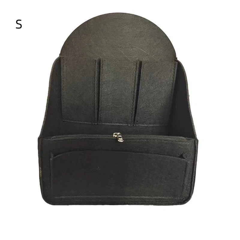 Portable Backpack Felt Insert Small Bag Cosmetic Bags Makeup Organizer Interior Travel Bag Divider Shoulder Bag Fit Various Bags Oasis Select S Black