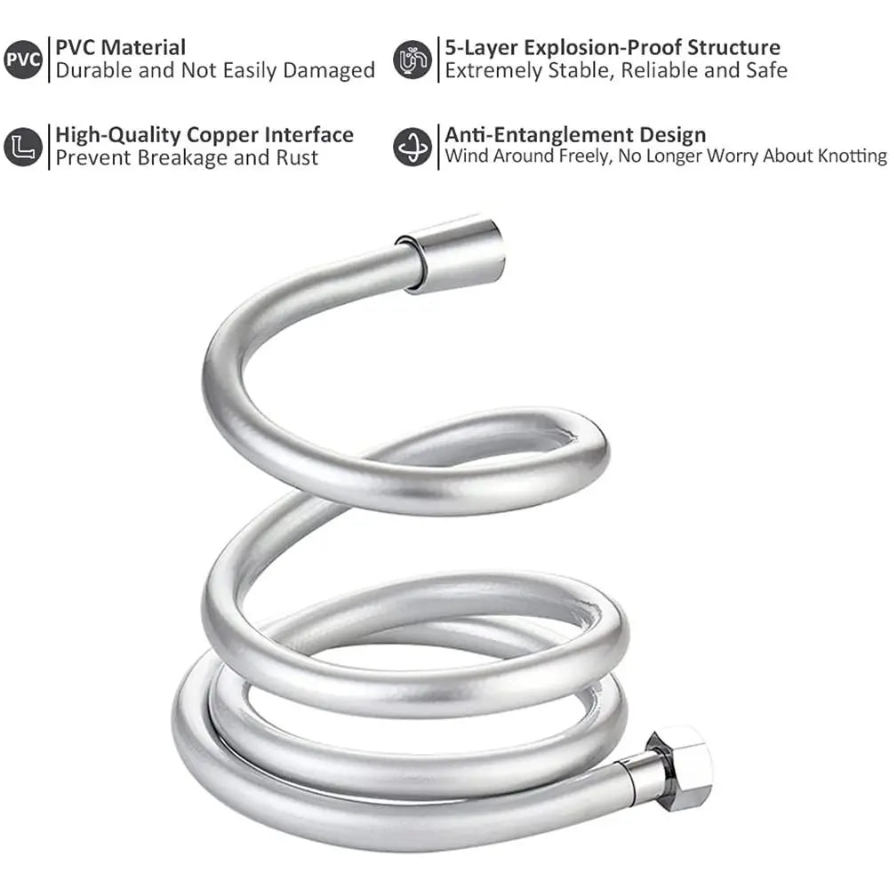 1/15/2m GI/2 High Pressure PVC Handheld Shower Hose Universal Interface Flexible Anti Winding Bathroom Accessories Oasis Select