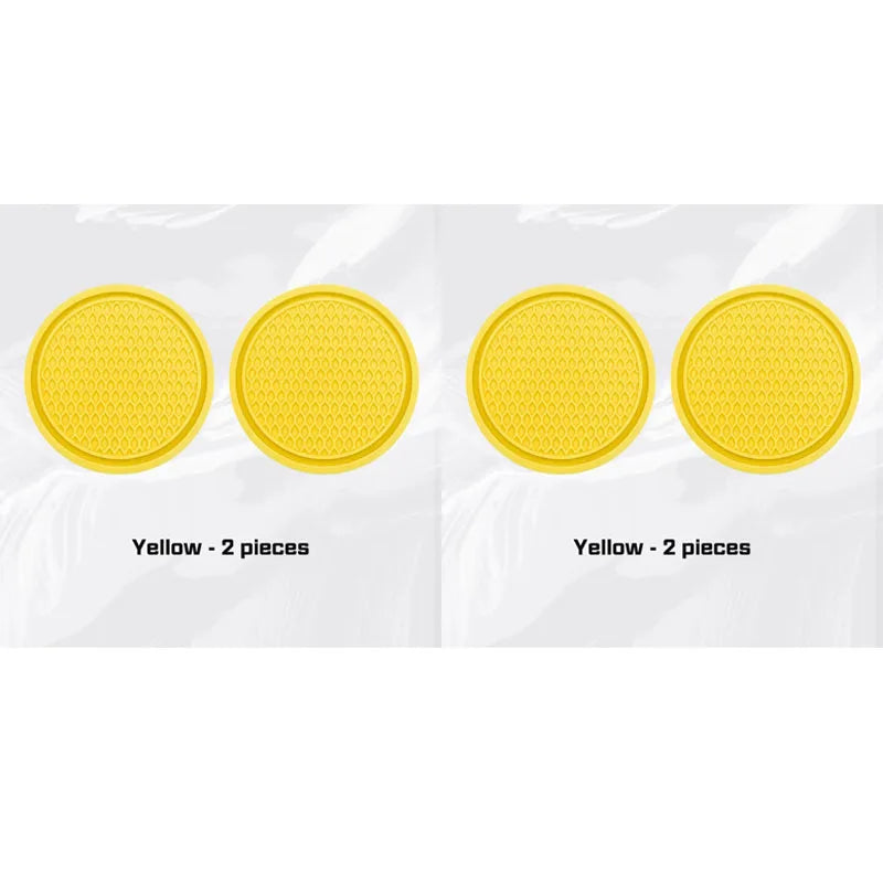 2/4pcs Car Coaster Water Cup Mat Accessories For Dodge Ram Charger Journey Durango Jeep Grand Cherokee Anti-Slip Drink Pad Oasis Select 4pcs yellow