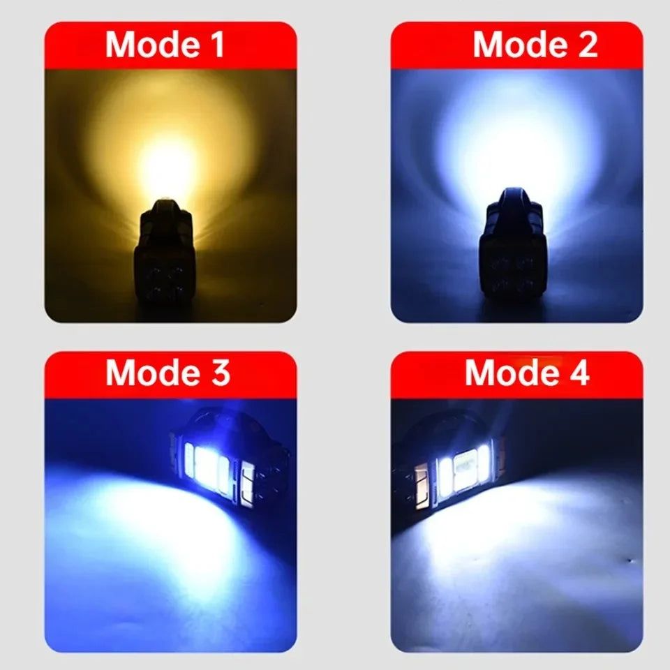 Rechargeable Portable Hand Lamp 8/4 LED Powerful Flashlight Outdoor Camping Solar Charging Light USB Torch With COB Work Lantern Oasis Select