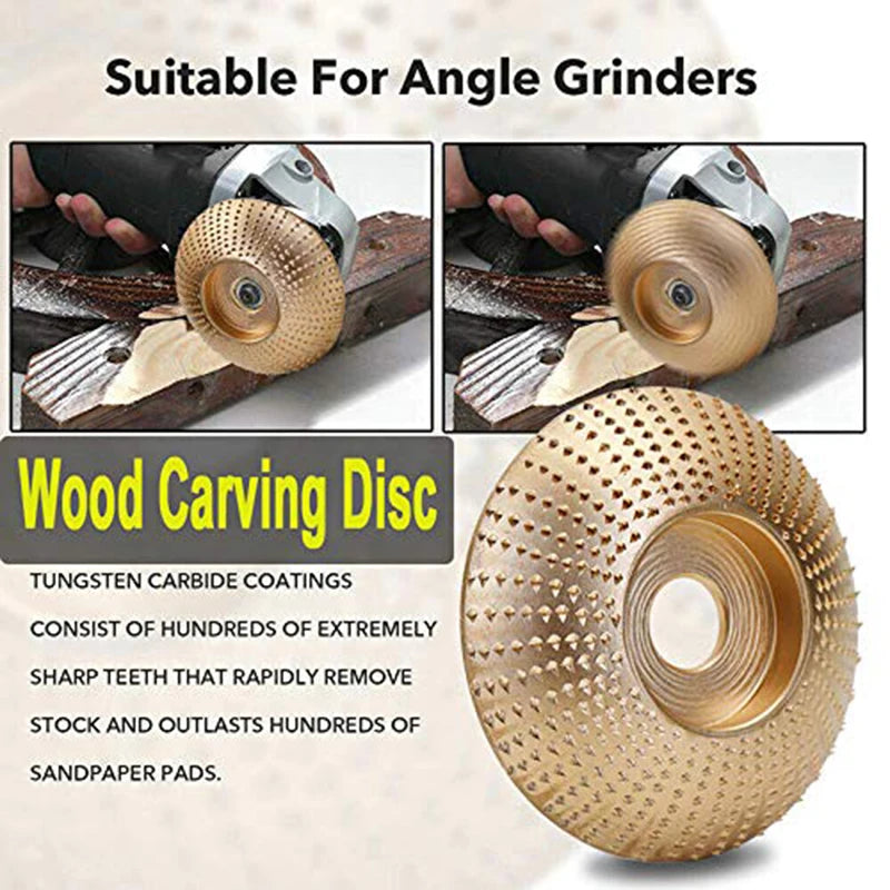 JUSTINLAU 16mm 5/8" Bore Extreme Shaping Disc Tungsten Carbide Wood Sanding Carving Tool Abrasive Disc Tools for Angle Grinder Oasis Select