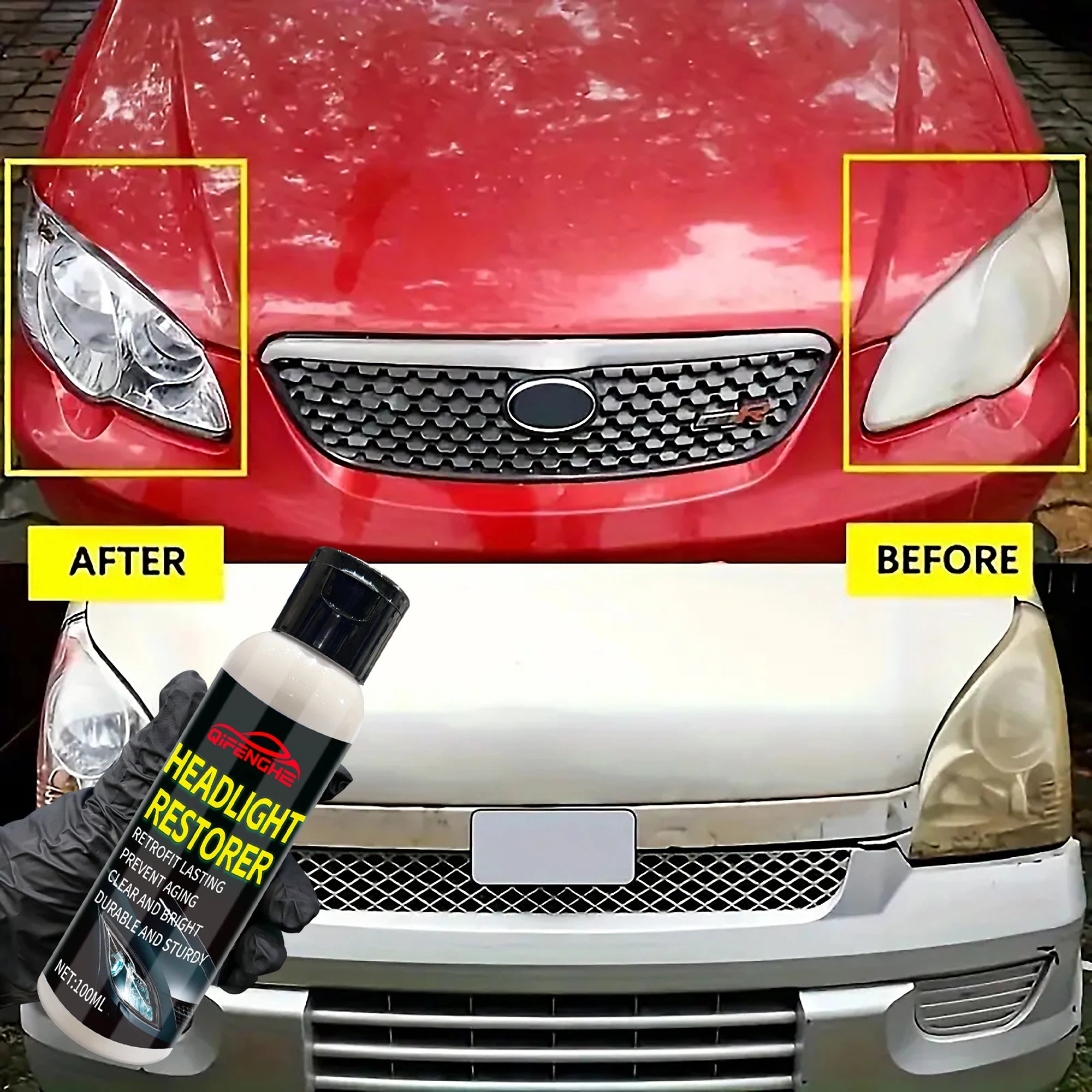 Car Headlight Restoration Kit – Polishing & Cleaning Paste