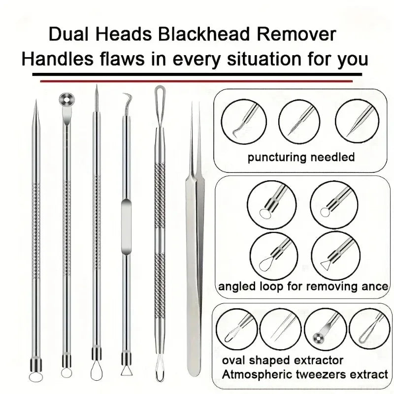 Stainless Steel Blackhead & Blemish Removal Tool Set Skin Care Tool Set Oasis Select