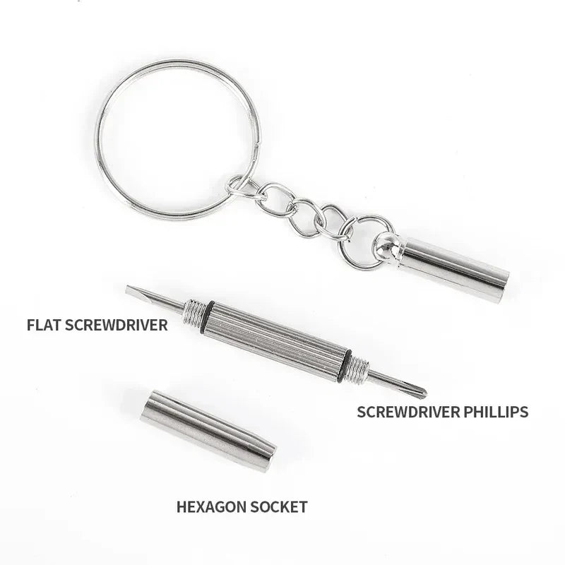1-10Pcs Steel Glasses Screwdriver Eyeglass Screwdriver Watch Repair Kit with Keychain Hand Tools Precision Screwdriver Tools Oasis Select