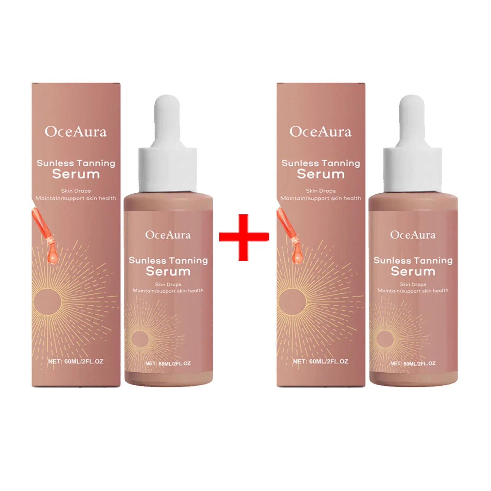 OceAura Herbal Self Tanner Serum – Natural Bronzer Drops Self Tanning Serum Oasis Select 120ml boxed