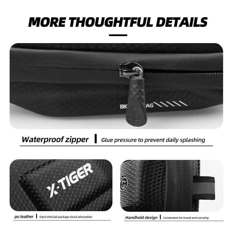 X-TIGER Bike Saddle Bag Rainproof Shockproof PU Pouch Bicycle Bag Rear Large Capatity Seatpost MTB Bike Bag Cycling Accessories Oasis Select
