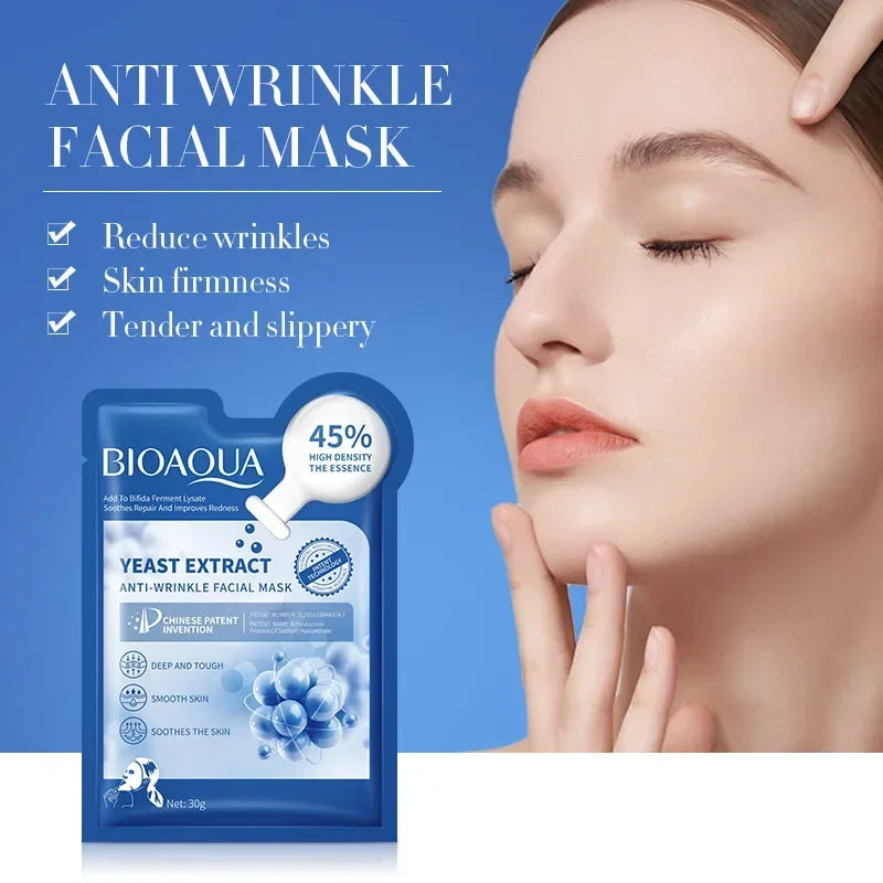 12 Pieces BIOAOUA Bifid Yeast Anti-wrinkle Facial Mask Hydrating Moisturizing Rejuvenation Mask Anti Age Skin Care Wholesale Oasis Select