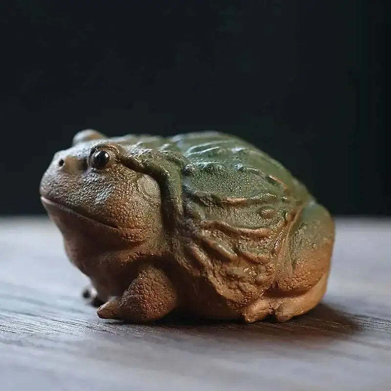Yixing Zisha Tea Pet Golden Toad Wealth-attracting Tea Plaything, Nurturable Creative Toad Tea Tray Ornament, Kung Fu Tea Set Oasis Select