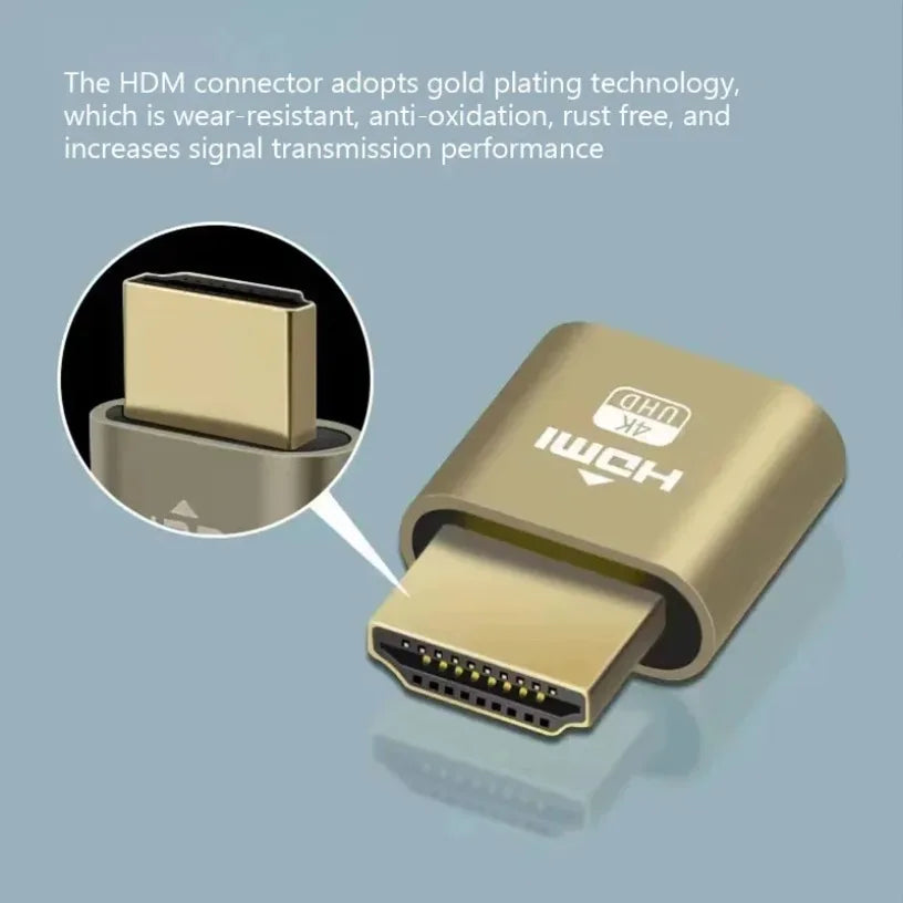 4K HDMI-Compatible Dummy Plug DP VGA DVI Mini DP Display Emulator Virtual Monitor Headless Display Adapter Emulator Easy-To-Use Oasis Select