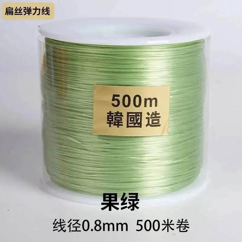 500M 0.8mm Flat Crystal Elastic Thread Bracelet String Leather Band Rope Wearing Bracelet Elastic Thread Buddha Bead Thread Oasis Select 1 0.8mm 500m