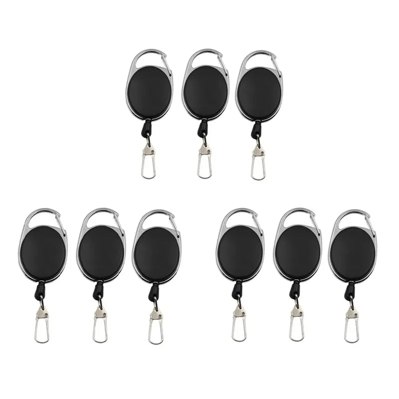 3-24pcs Retractable Keychain Badge Scroll ID Badge Holder Card Holder Backpack Lanyard Hiking Buckle Key Ring Retractable Tool Oasis Select 9pcs