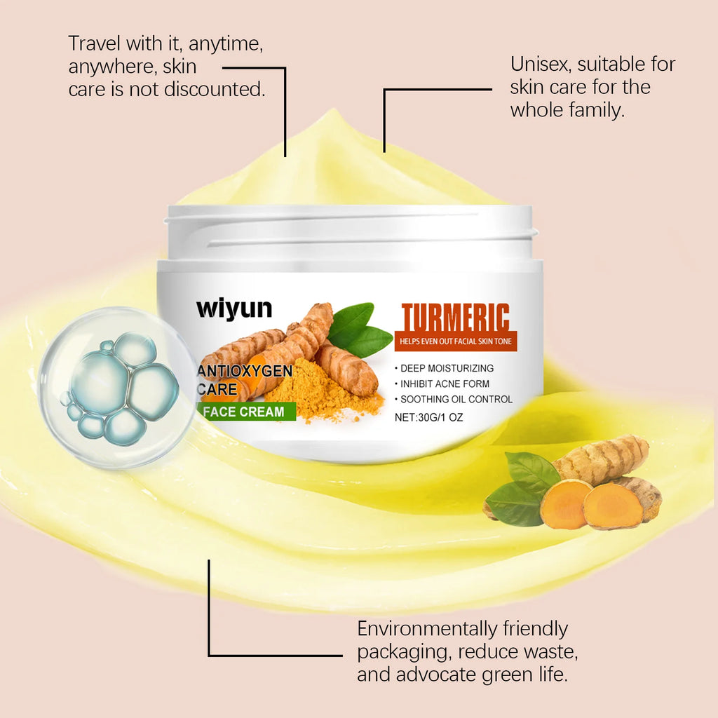 WIYUN Turmeric Face Cream – Brightening Freckle & Acne Repair Brightening Face Cream Oasis Select