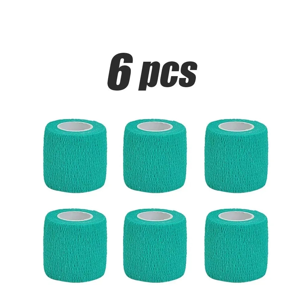 6pcs 5/7.5cm Hot SaleColorful Sport Self Adhesive Elastic Bandage Elastoplast For Knee Support Pads Finger Ankle Palm Shoulder Oasis Select 6pcs-green 7.5cmx4.8m