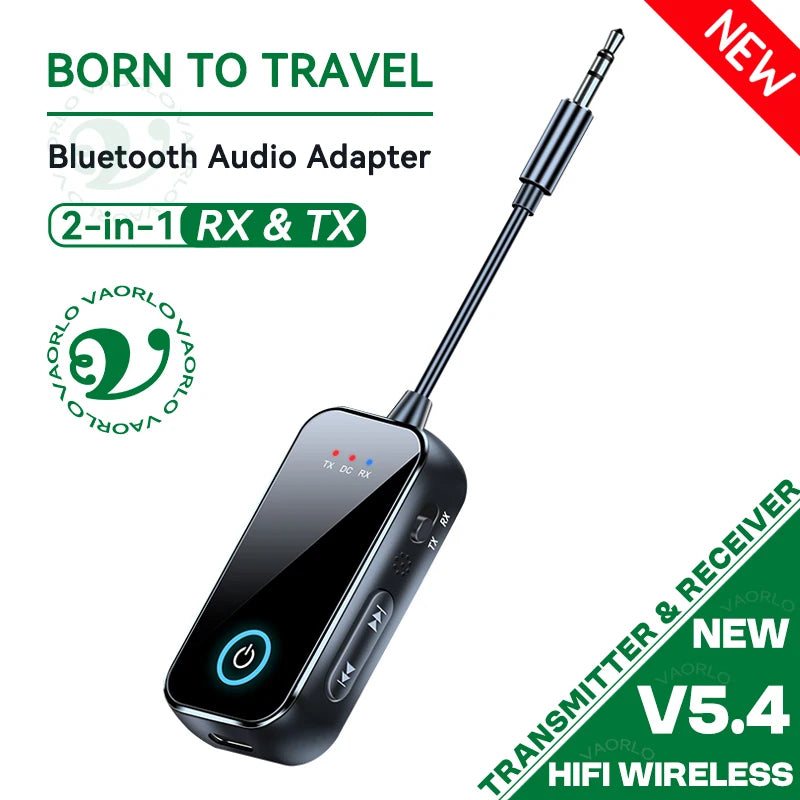 Upgraded Bluetooth 5.4 AUX Receiver Transmitter 3.5MM With Mic HiFi Stereo Music Wireless Audio Adapter For TV PC Airplane Car Oasis Select Standard Version