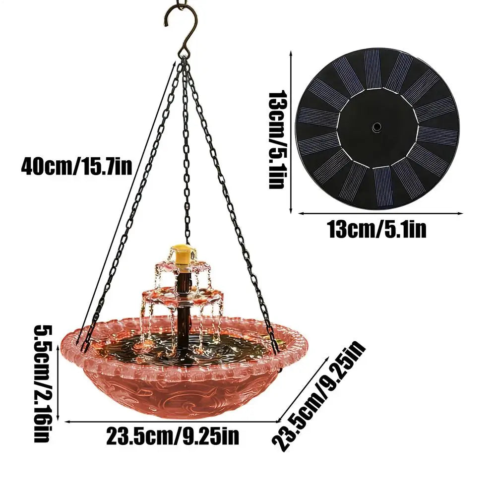 Solar Bird Bath Fountains Decorative with Pump Sprinkler Solar Powered Bird Bath Fountain for Outdoor Garden Yard Patio Porch Oasis Select Pink