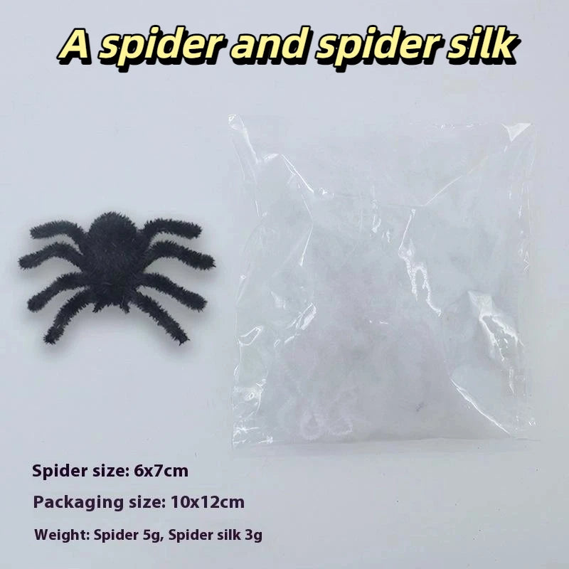 3D Flocking Black Spider Figurine | Halloween Party Decor