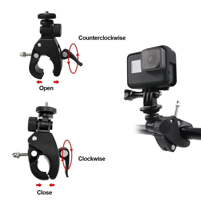 360° Handlebar Mount Clip for GoPro & Action Cameras | Bike & Moto