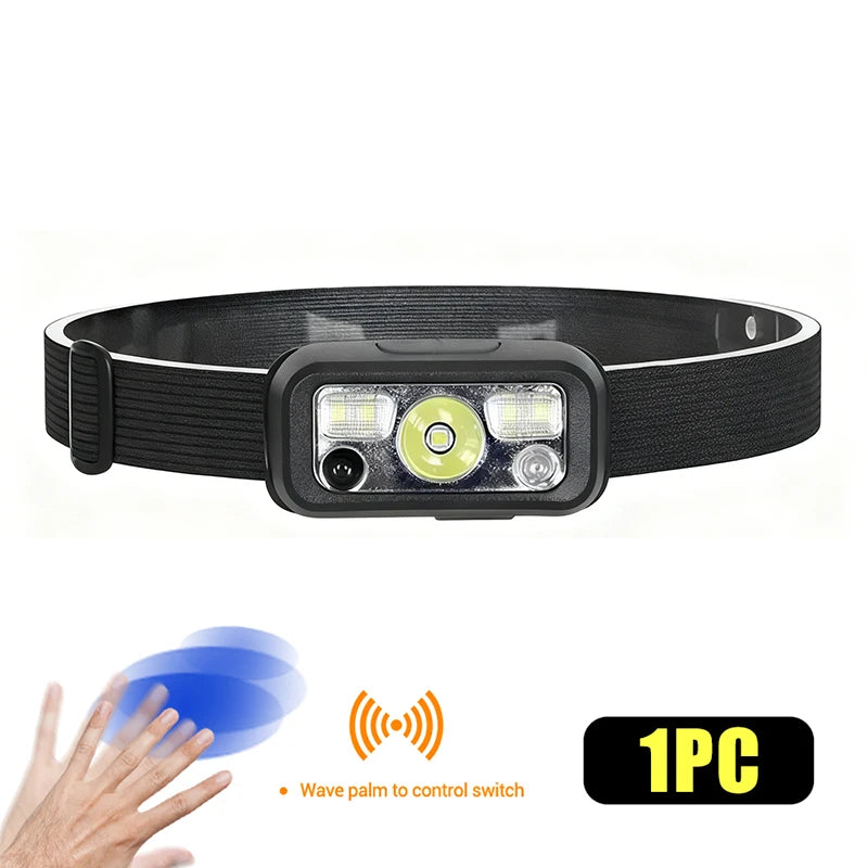 LED Sensor Headlamp USB Rechargeable 300LM – Camping & Fishing