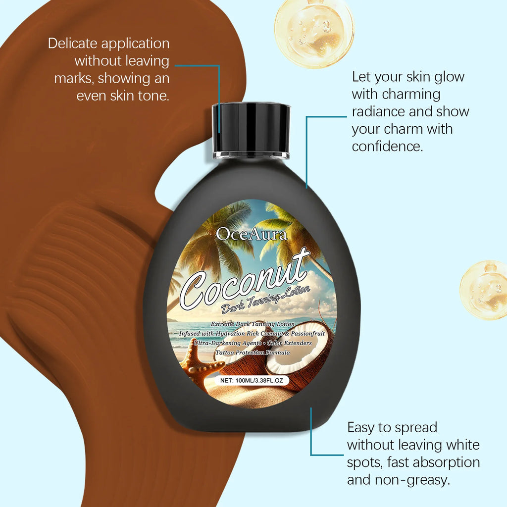OceAura Coconut Dark Tanning Lotion – Bronzer & Sunless Tan Sunless Tanning Lotion Oasis Select