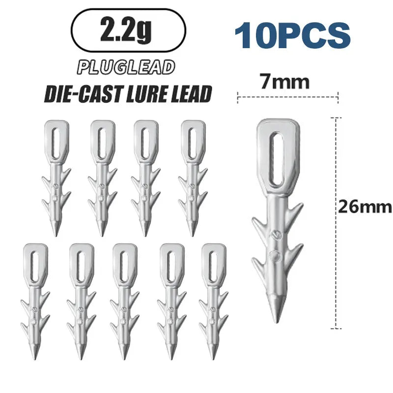 Fishing Sinkers 10PCS Worm Lure Weight Insert Nail Sinker Finesse Neko Rig Tackle Carp Bass Trout Saltwater Freshwater Gear Tool Oasis Select 2.2G 10pcs