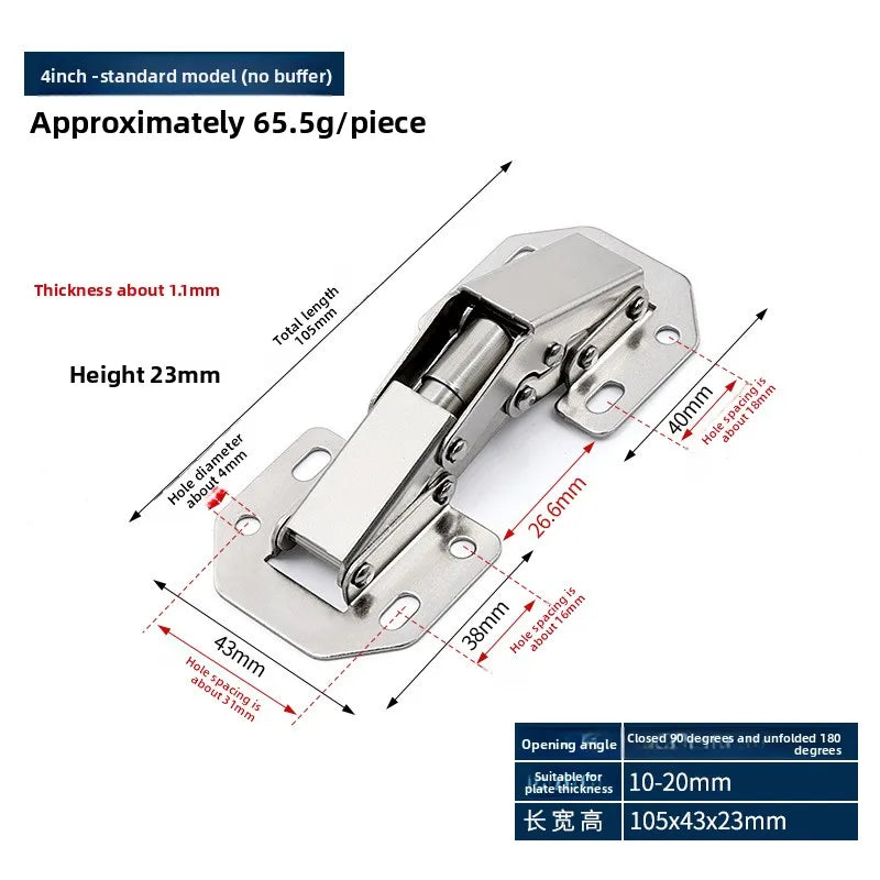 Hardware Fast loading Straight Arm Wardrobe Cupboard Hinge buffer damper Buffer hinge Full Overlay Hinge Automatically Oasis Select with screws 4