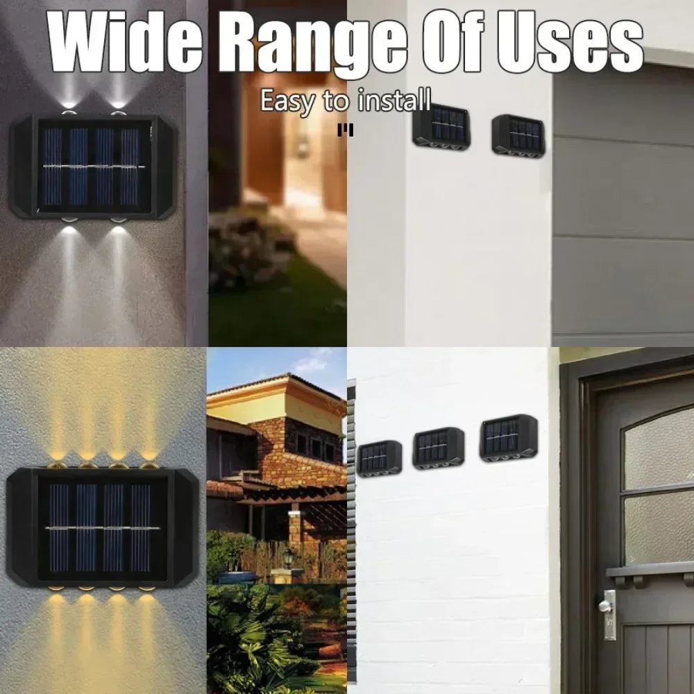 Solar Wall Light IP65 Waterproof LED Safety Light Up Down Lighting Easy Install Outdoor Patio Yard Garden Street Landscape Decor Oasis Select