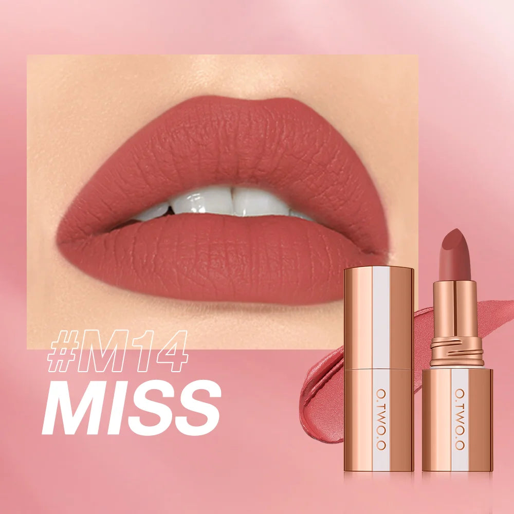 O.TWO.O Matte Lipstick | 8 Colors, Waterproof, Long-Lasting
