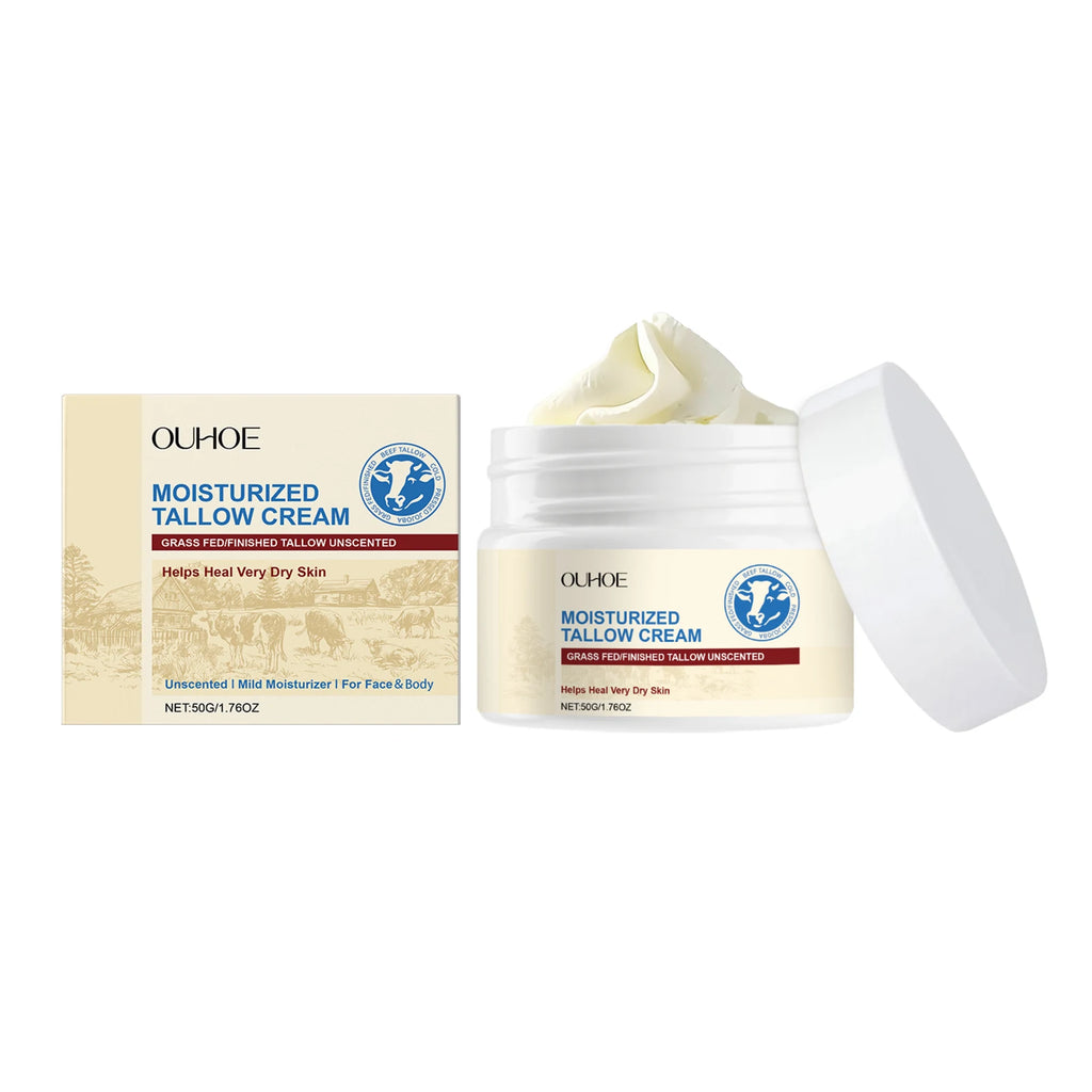 Tallow Moisturizing Cream Butter Moisturizer Softening Facial Delicate Skin Light and Translucent Repair Improve Skin Elasticity Oasis Select 50g boxed