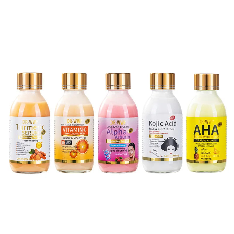 125ml AHA Arbutin Face Essence Moisturizing Whitening Facial Serum Turmeric & Kojic Acid Essence Liquid Firming Bright The Skin Oasis Select