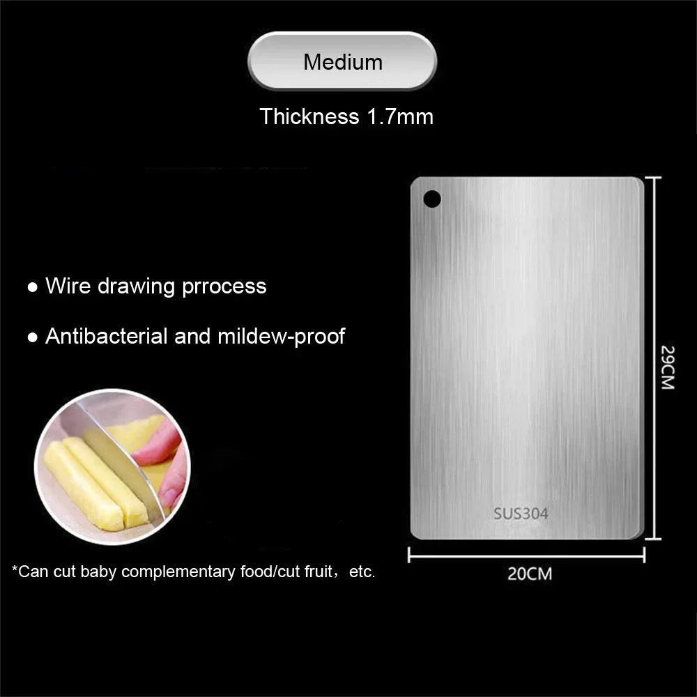 Stainless Steel Cutting Board - Heavy Duty Double-Sided Chopping Board for Meat, Vegetables, Dough Kneading & Kitchen Prep Oasis Select 29x20cm
