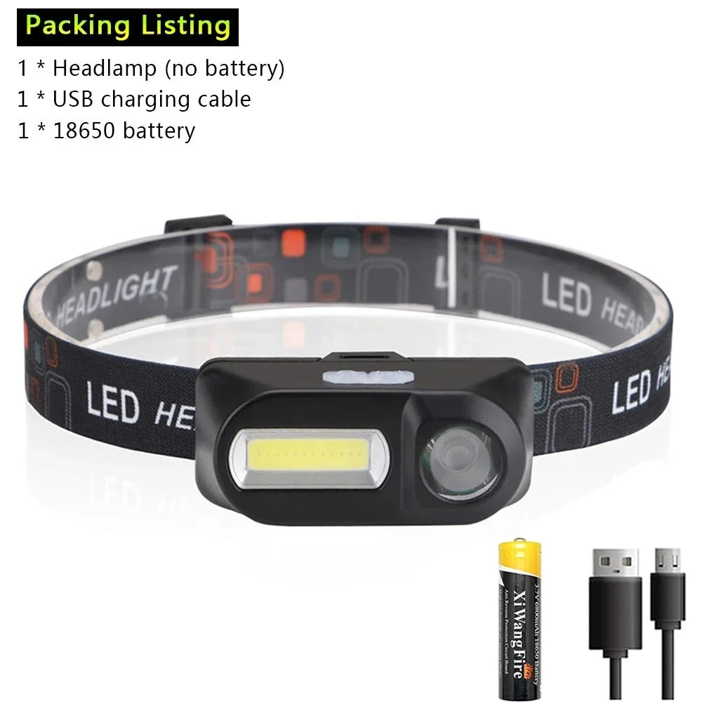 KDULIT LED Headlamp 4 Modes Sensor Type-C Rechargeable IPX4