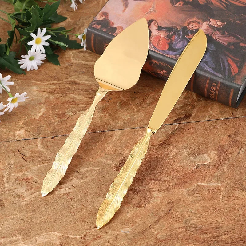 2Pcs Wedding Cake Knife and Shovel Pizza Bread Knife Wedding Supplies Cake Knife Triangle Bread Shovel Baking Tools Oasis Select Style 4