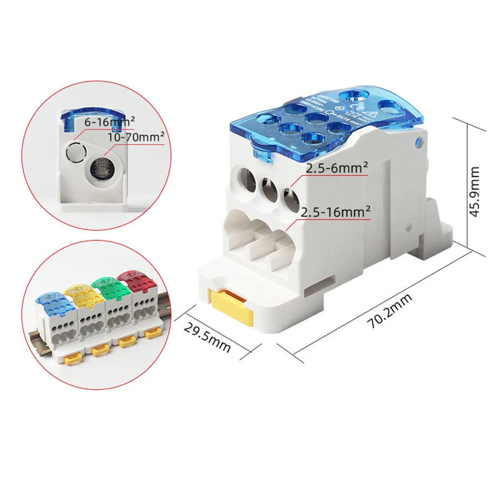 80A ~500A Electric Split Din Rail Terminal Block Junction Box Power Wire Electrical Connector Terminal Block Connector Oasis Select 160A