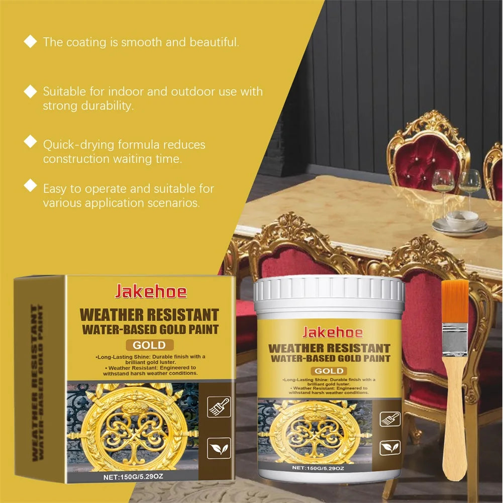 Outdoor Metallic Gold Paint | Weather-Resistant Water-Based