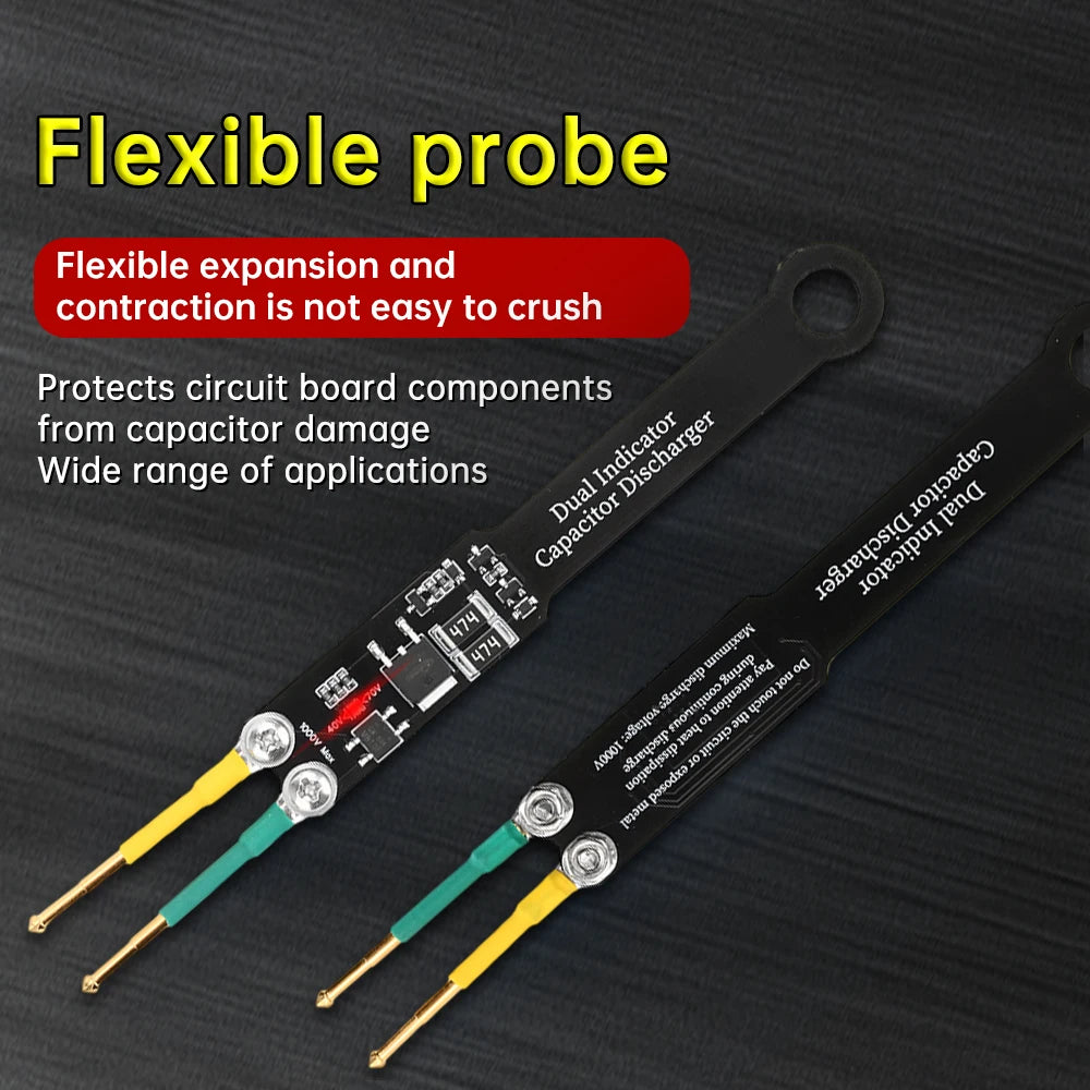 Portable Capacitor Discharge Pen Adjustable Pin Spacing AC DC LED Display Capacitor Discharging Pen for Repair Maintenance Oasis Select
