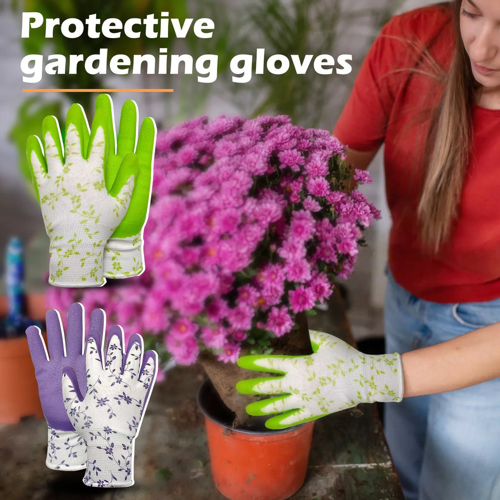Garden Gloves One Size for Women Breathable Foam Latex Working Gloves, for Gardening Landscape DIY Rubber Gloves Oasis Select