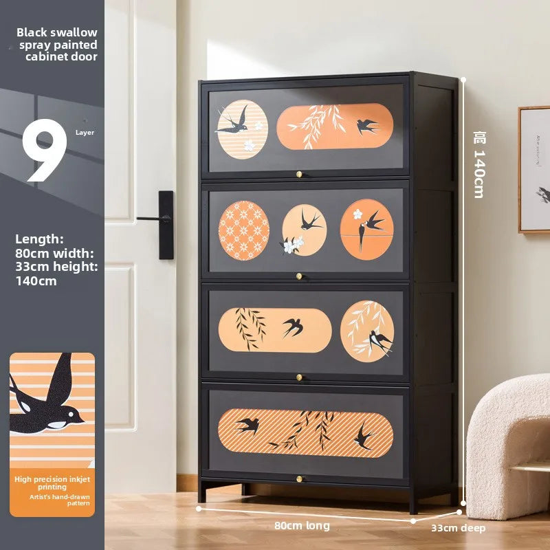 Multi-layer entrance to the home entrance, large-capacity storage storage cabinet integrated against the wall Oasis Select Nine floors 80
