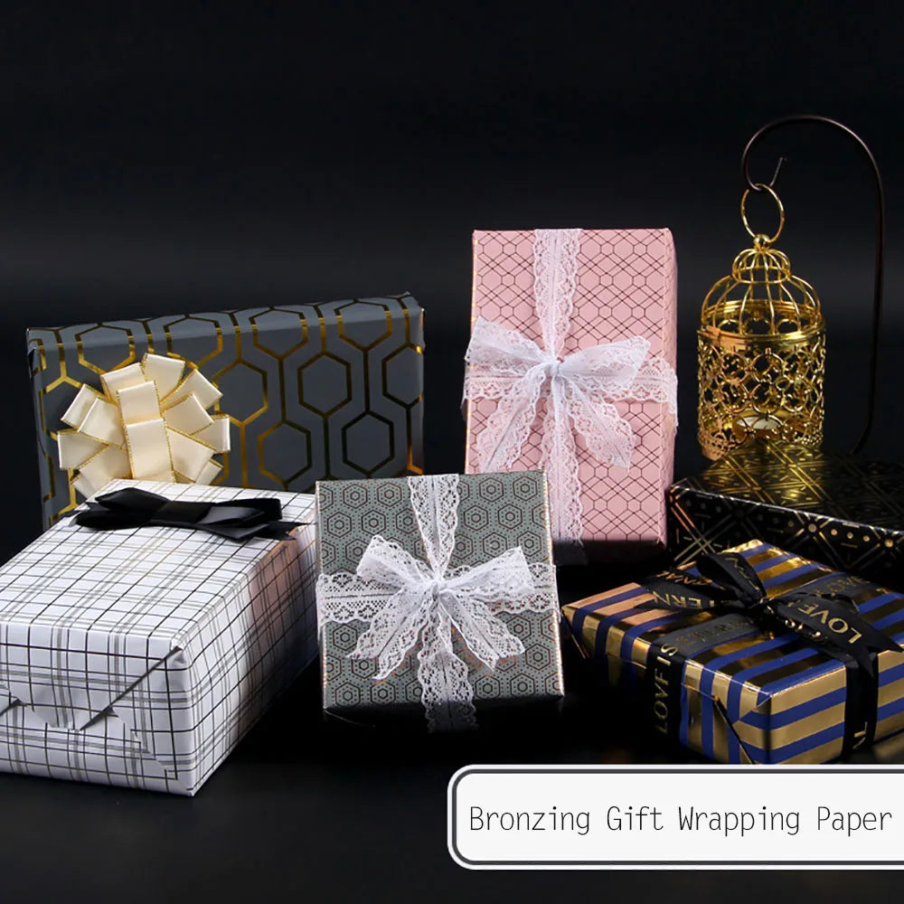 50x70cm Bronzing Gift Wrapping Paper Gold Polka Dots Birthday Valentine's Day Bouquet Gift Packaging Paper DIY Decoration Paper Oasis Select