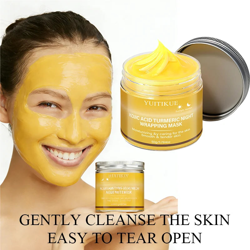 YUITIKUE Turmeric Night Mask - Deep Pore Cleansing, Gentle Care & Easy Peel-Off Formula Oasis Select