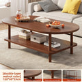 Coffee table Modern simple small apartment rental house Solid wood legs Low table Living room Simple storage Oval tea table Oasis Select 120 60 53 A