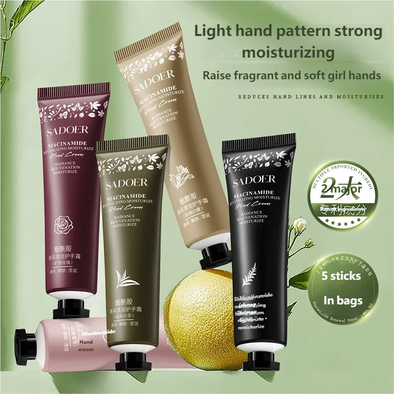 5-Piece Moisturizing Hand Cream Set with Hyaluronic Acid, Plant-Derived Squalane, and Niacinamide Moisturizing Lotion All Skin Oasis Select