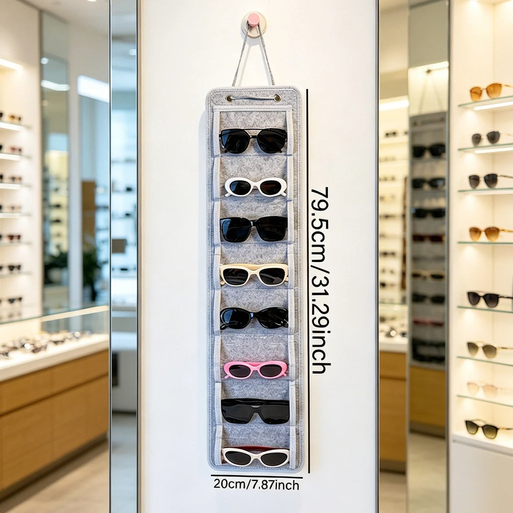1pc8 grid wall mounted glasses display storage hanging bag multi grid sunglasses fashionable glasses sorting and storage rack Oasis Select
