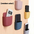 2pcWall Mounted Storage Box Mobile Phone Charging Holder Stand Rack Remote Control Storage Organizer Case For Air Conditioner TV Oasis Select random color 2pcs