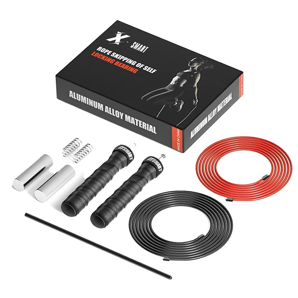 1 set of steel wire skipping rope for fitness and physical training, sports carbon steel bearings for adjustable skipping rope Oasis Select
