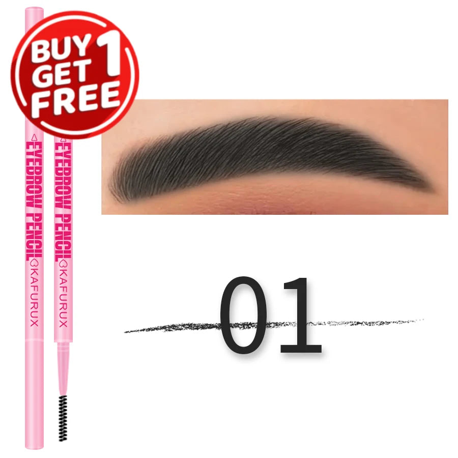 KAFURUX 6-Color Ultra-Fine Waterproof Eyebrow Pencil & Brush