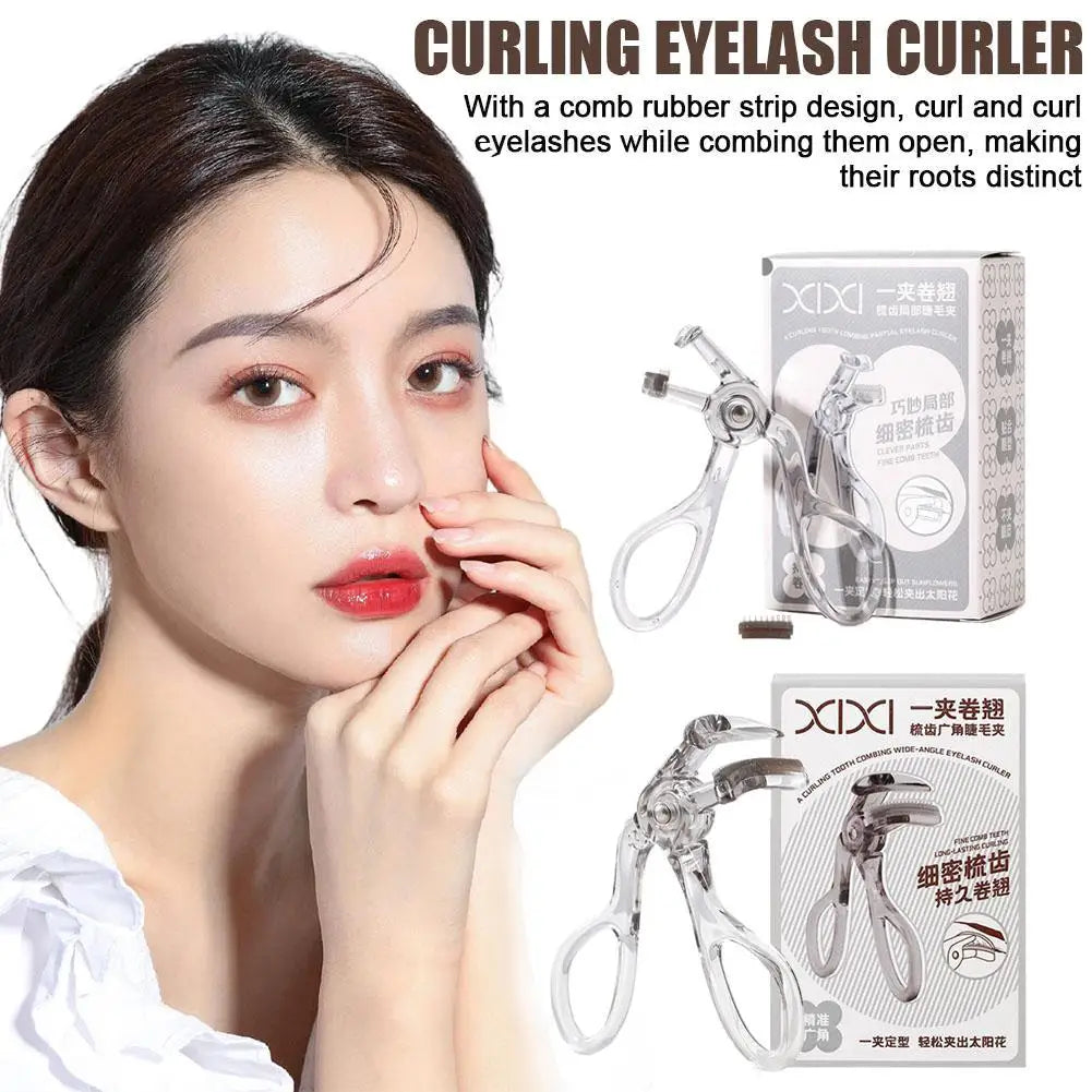 Wide-Angle Eyelash Curler with Comb | Portable Makeup Tool Eyelash Curler Oasis Select