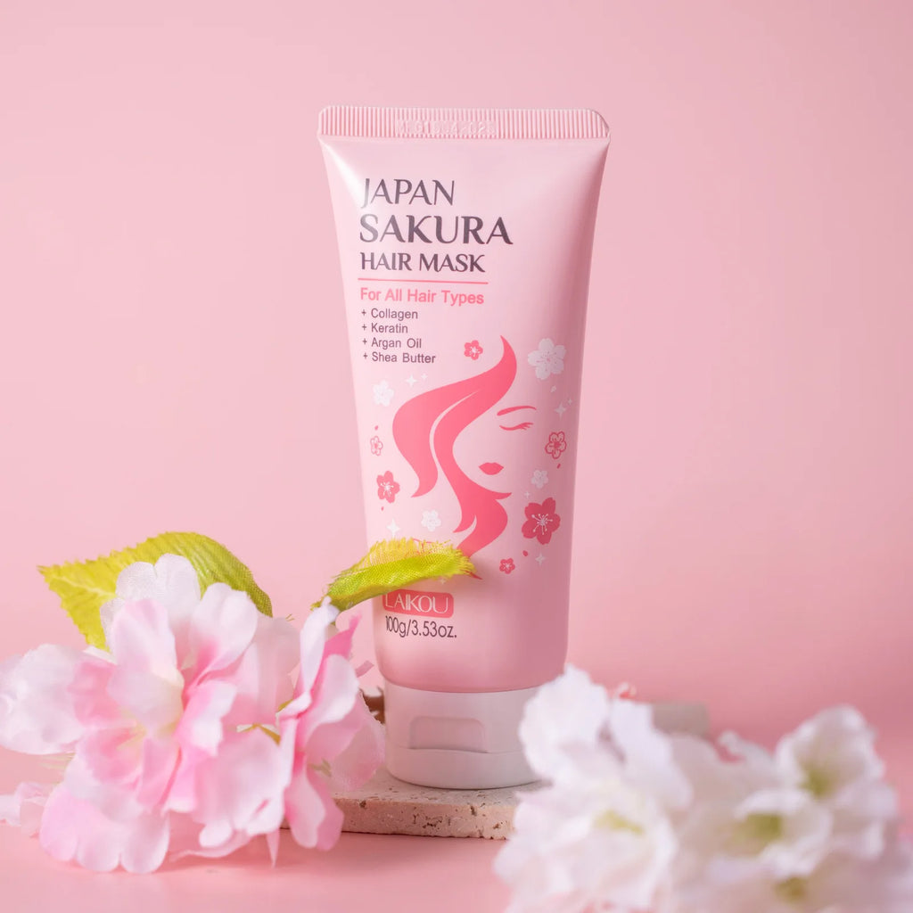 Cherry Blossom Hair Mask 100g Travel Size Deep Moisturizing Hydrating Nourishing Mask for Dry Damaged Hair Repairing Frizz Oasis Select